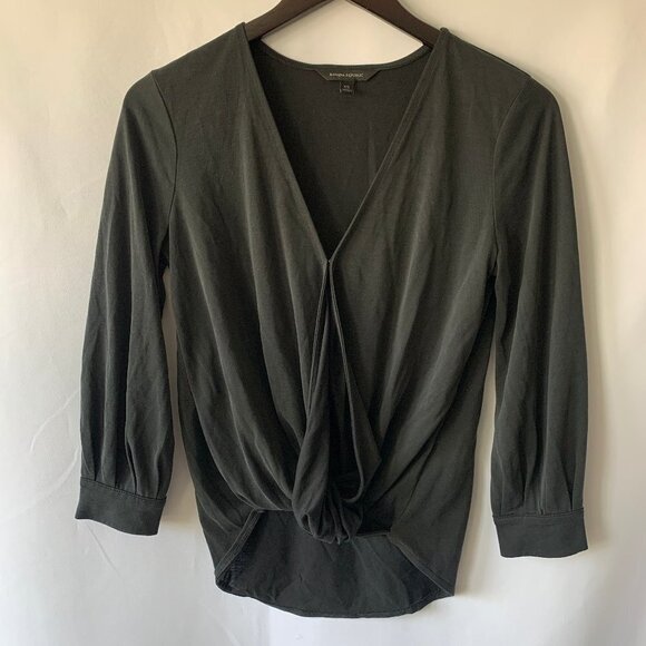 Banana Republic Tops - Banana Republic Women's Long Sleeve Sandwash Modal Wrap Top Size XS